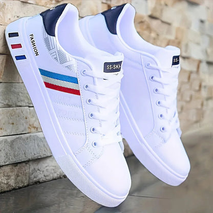 Sneakers casual da uomo, scarpe da skateboard in PU, scarpe basse per studenti, sneakers outdoor, scarpe street con lacci, scarpe da camminata, taglia grande 48