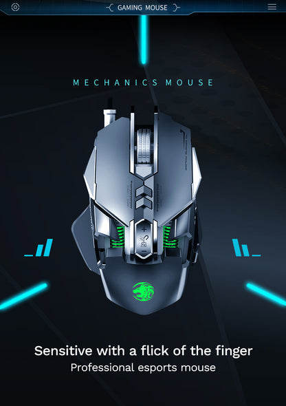 Mouse meccanico cablato RGB 6400 DPI con attrazione magnetica e contrappeso DIY per PC gaming e eSport