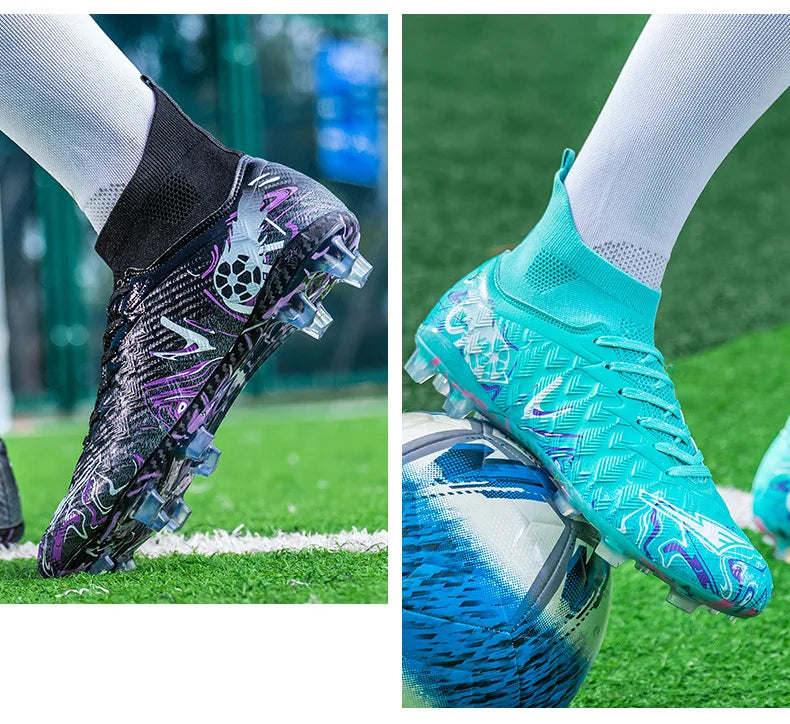 1 paire de chaussures de football pour adultes avec crampons TF, pour les étudiants, durables, antidérapantes, pour l'entraînement sur gazon et les matchs de football