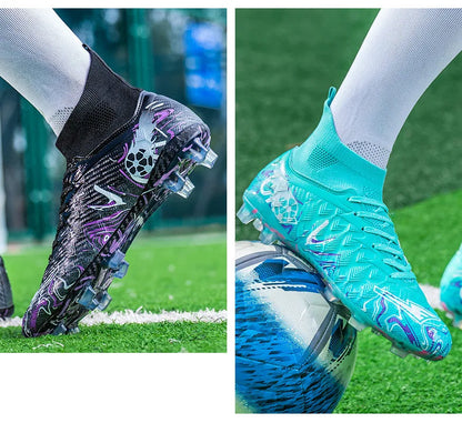 1 paire de chaussures de football pour adultes avec crampons TF, pour les étudiants, durables, antidérapantes, pour l'entraînement sur gazon et les matchs de football
