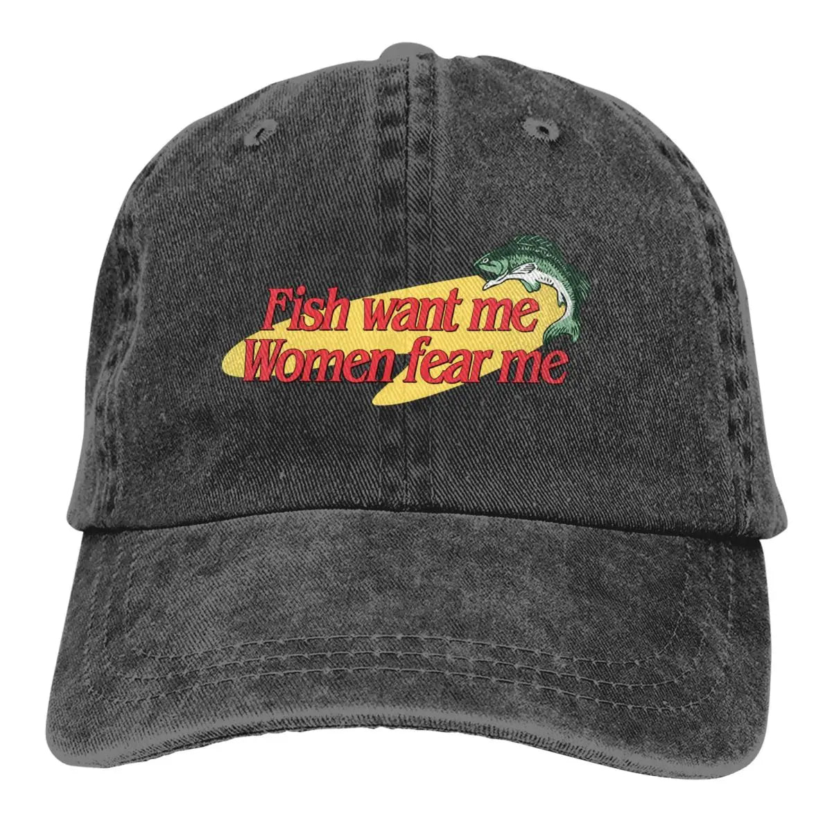 «Fish Want Me», «Women Fear Me»: gorras clásicas de béisbol con visera, «Fish Go Fishing», «Fisherman», gorras parasol para hombre y mujer