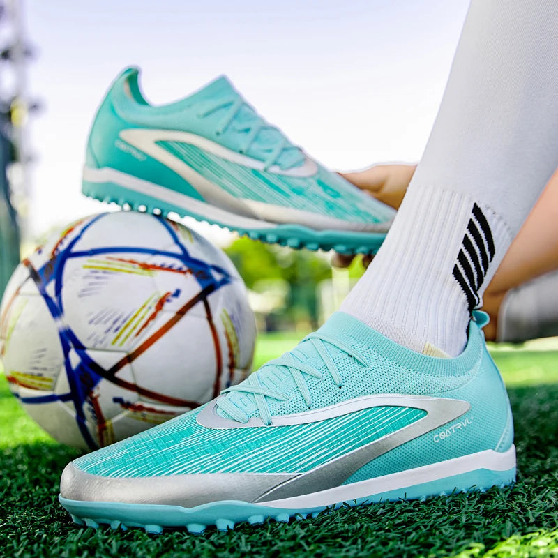 New Men Soccer Shoes Professional Society Turf Training Football Field Boots Non-Slip TF/FG Indoor Football Shoes 32-45
