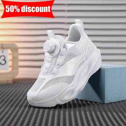 Zapatillas infantiles de moda con suela gruesa y suave, amortiguación elástica, calzado casual cómodo tipo tenis, nuevas zapatillas ligeras de malla para jogging