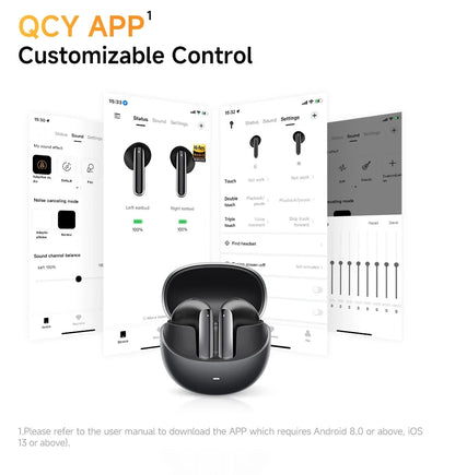QCY HT10 AilyBuds Pro+ ANC Wireless Earbuds – Hi-Res LDAC Bluetooth 5.3 Earbuds, 6 Mic AI HD Call, Adaptive Noise Cancelling TWS Earphones with Multipoint Connection