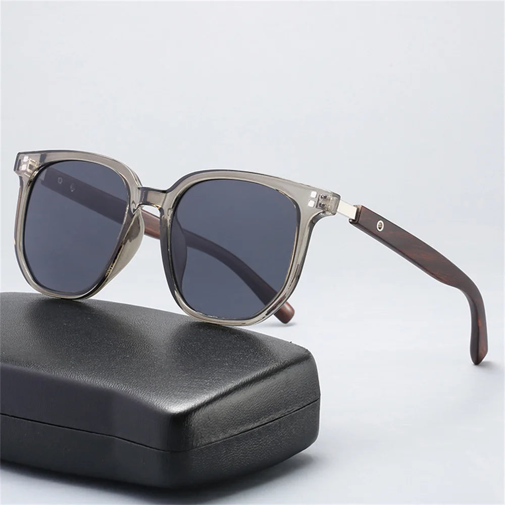 KLASSNUM Men Vintage Wooden Frame Sunglasses Classic Brand Sun Glasses Coating Lens Men Polarized UV Protection Driving Eyewear