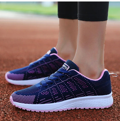 Zapatos planos para mujer, zapatos con cordones, zapatillas deportivas informales, zapatos blandos para mujer, tallas grandes