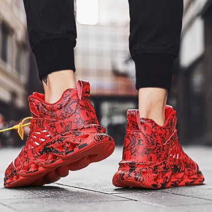 Męskie buty sportowe z miękką podeszwą, antypoślizgowe, odporne na zużycie, sprężyste, z nowej skóry, oddychające, wygodne, modne, sznurowane buty do biegania na świeżym powietrzu