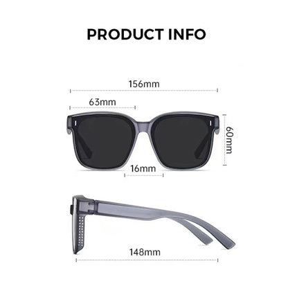 Gafas de sol polarizadas de moda para llevar sobre gafas graduadas para miopía; gafas portátiles para hombre y mujer, de estilo vintage, para pesca y conducción