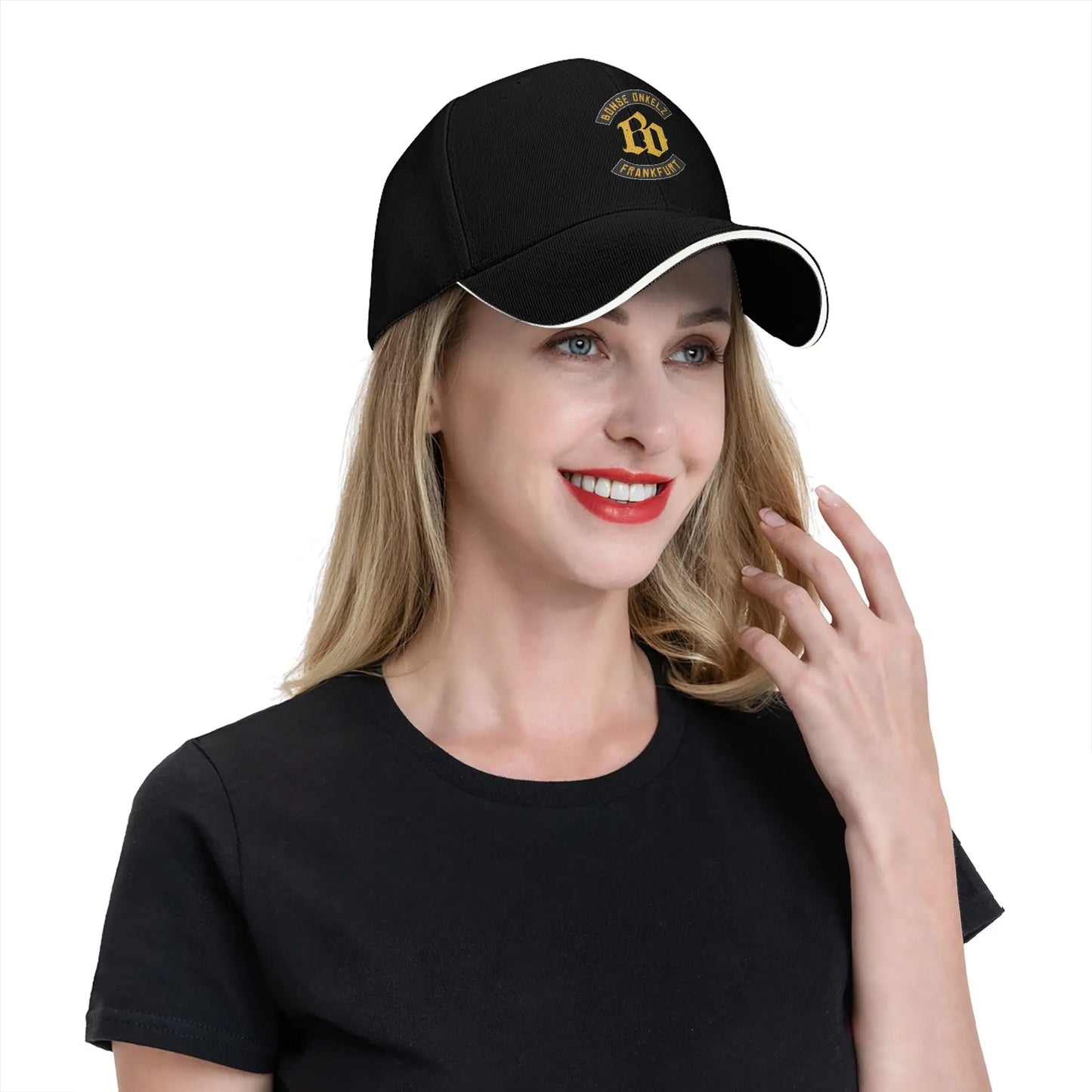 Golden BO Bohse onkelz Germany Band Hiking Baseball Caps Male  Unisex Peaked Cap Female Pool Party Coquette Hat