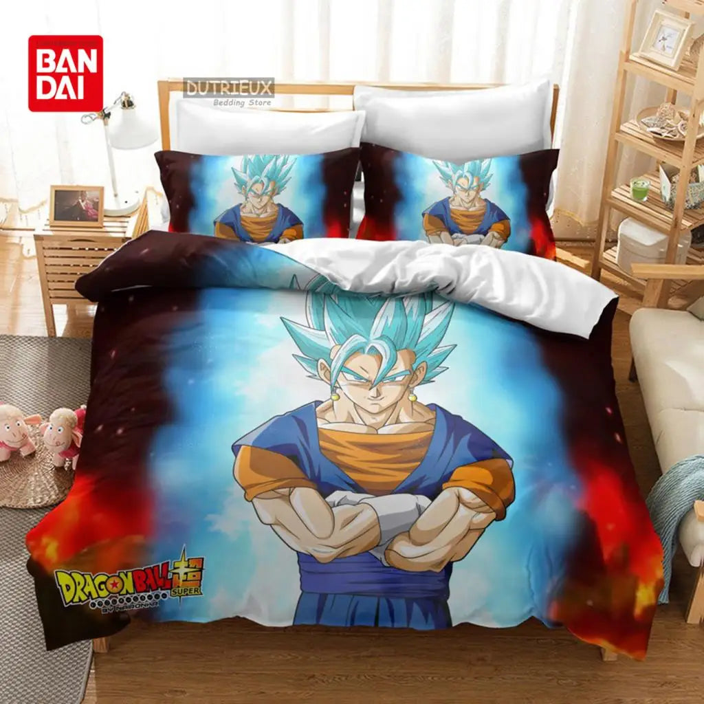 „Bandai Anime“ „Dragon Ball“ patalynės komplektas „Goku“ antklodės užvalkalas, antklodės užvalkalas, „Queen“ ir „King“ dydžių, miegamojo tekstilė, vaikams, berniukams, suaugusiems, dovana