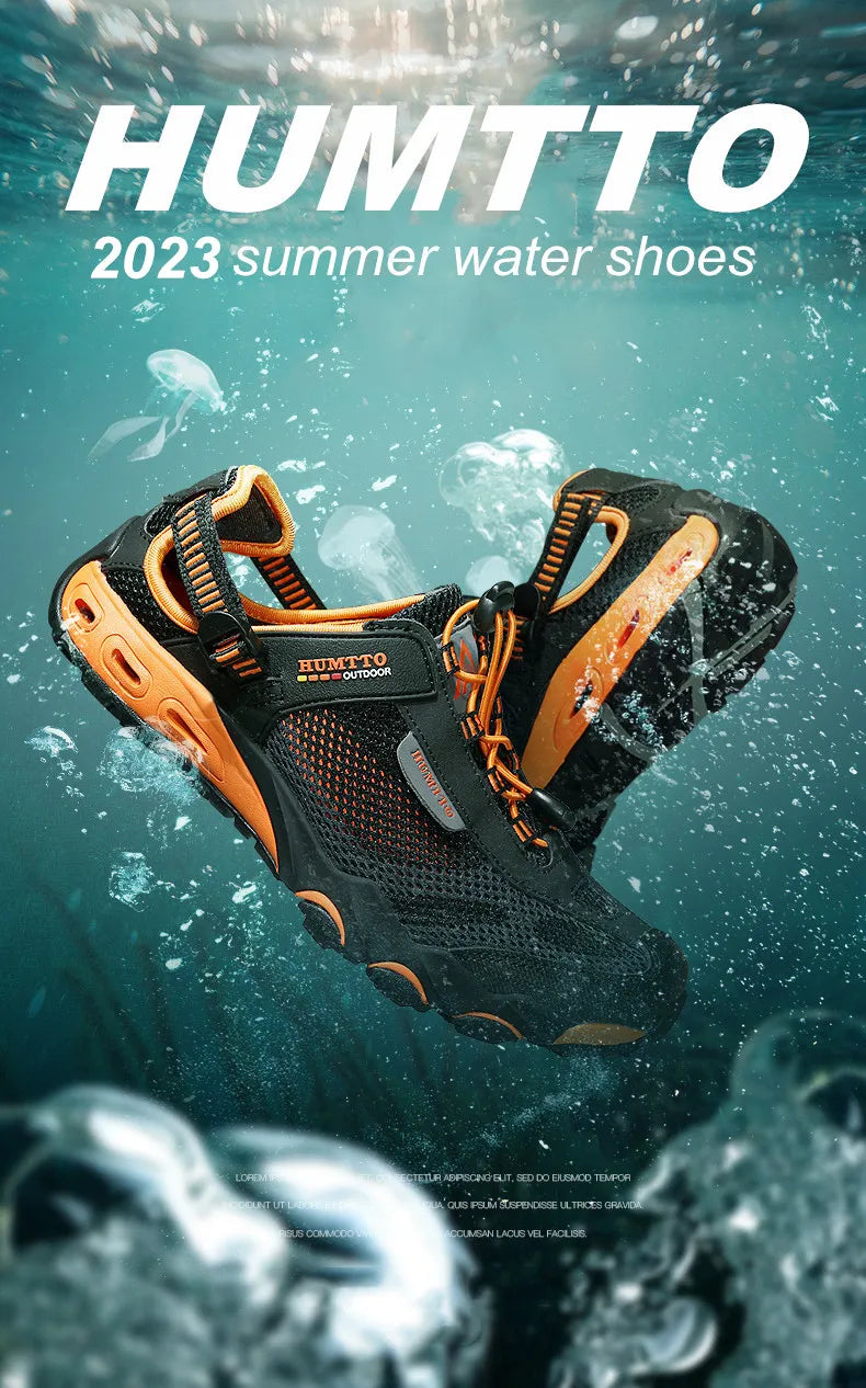 HUMTTO Summer Wading Hiking Shoes for Men Outdoor Men Sneakers Breathable Quick Drying Sports Trekking Beach Barefoot Men's Shoes
