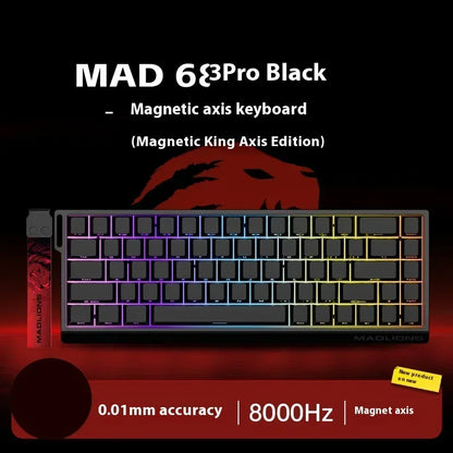 FGG Madlions Mad60 Mad68 He Mechanical Keyboard Magnetic Switch 8k Wired Rgb Hot Swap Custom Keyboard Esport Game Gift Accessory
