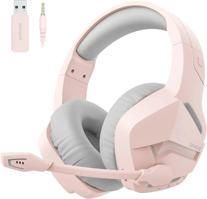 BINNUNE BW01 Casque Gaming Sans Fil 2.4GHz pour PS5 PS4 PC, Bluetooth 5.3 avec 120 Heures d'Autonomie et Micro à Réduction de Bruit