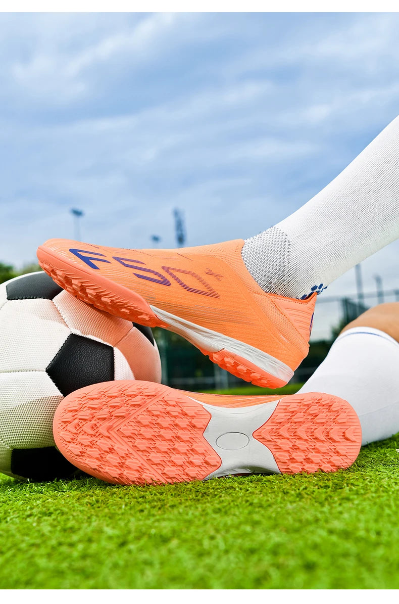 New Men Football Boots Match Grass Cleats High-quality Soccer Shoes Futsal Sneakers Non-Slip Indoor Hot-selling High-top Outdoor