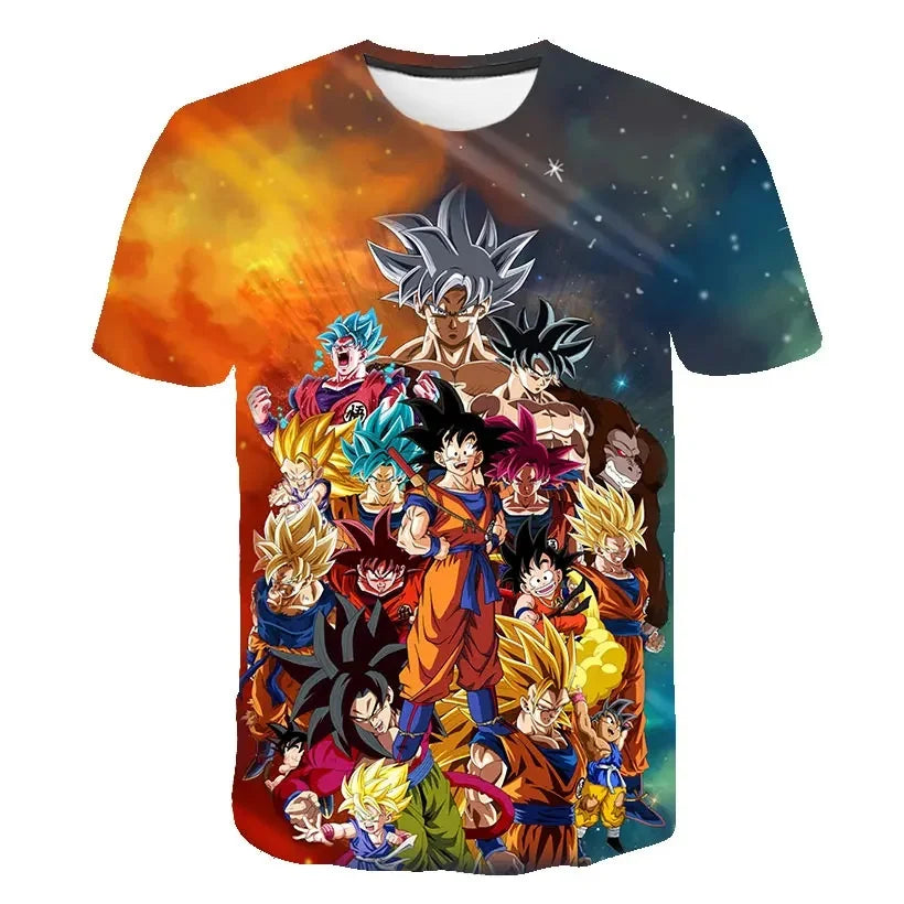 Men's T-shirts Dragon Ball Z T-shirt Boys Clothes Children's Clothing Summer Short Sleeve Kids Cartoon Tee Tops Baby Boy