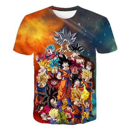 Men's T-shirts Dragon Ball Z T-shirt Boys Clothes Children's Clothing Summer Short Sleeve Kids Cartoon Tee Tops Baby Boy