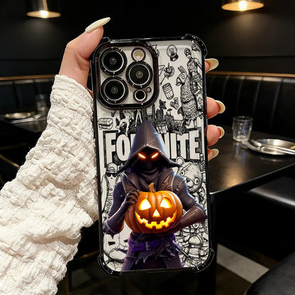 Популярен калъф за телефон с FortniteS дизайн и метализирано покритие за iPhone 17 17e 16e 16 15 14 13 12 11 Pro Max X XR XSMax 7 8 Mini Air Plus, против падане