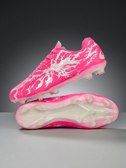 Chaussures de football pour hommes, modèle AG FG, tige en tricot ultra-léger, soutien stable de la voûte plantaire, idéales pour les entraînements prolongés sur terrain de gazon extérieur.