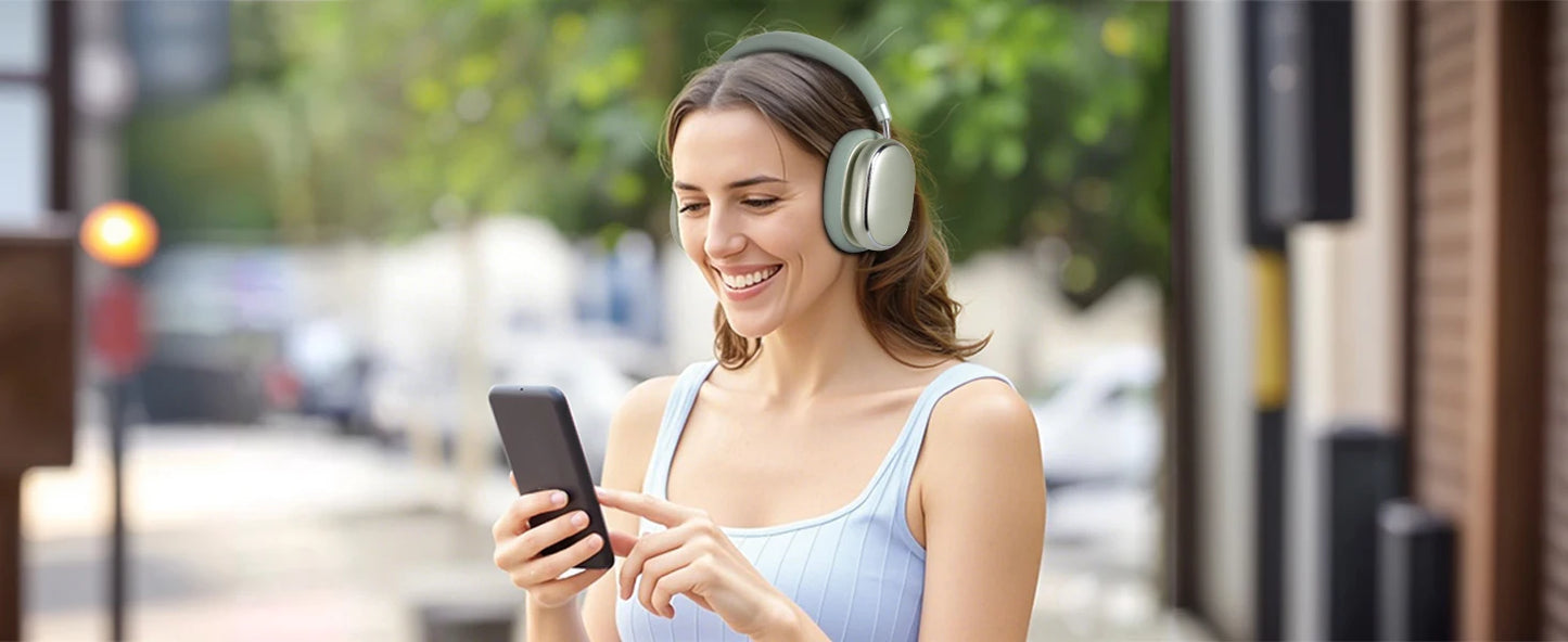 Hybrid Active Noise Cancelling Headphones with Knob Control 65H Playtime Over Ear Headphones Wireless Bluetooth 6.0 Hi-Res Audio