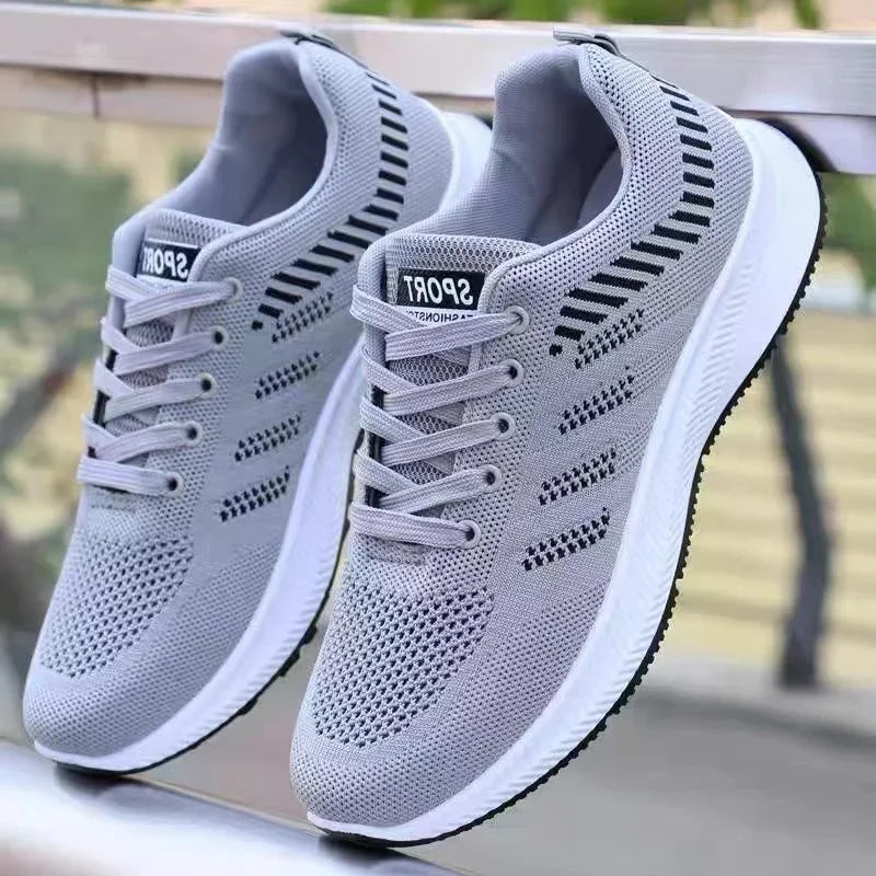 Lässige Herren-Laufschuhe mit rutschfestem Outdoor-Design – graue flache Sportschuhe – schwarze modische, preisgünstige Herrenschuhe