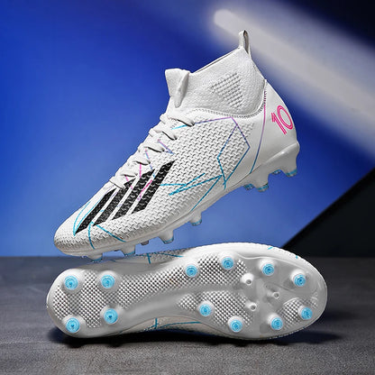 Nouvelles chaussures de football pour hommes, ultralégères, pour intérieur et extérieur, de haute qualité, à haute cheville, antidérapantes, chaussures de sport, futsal antidérapantes