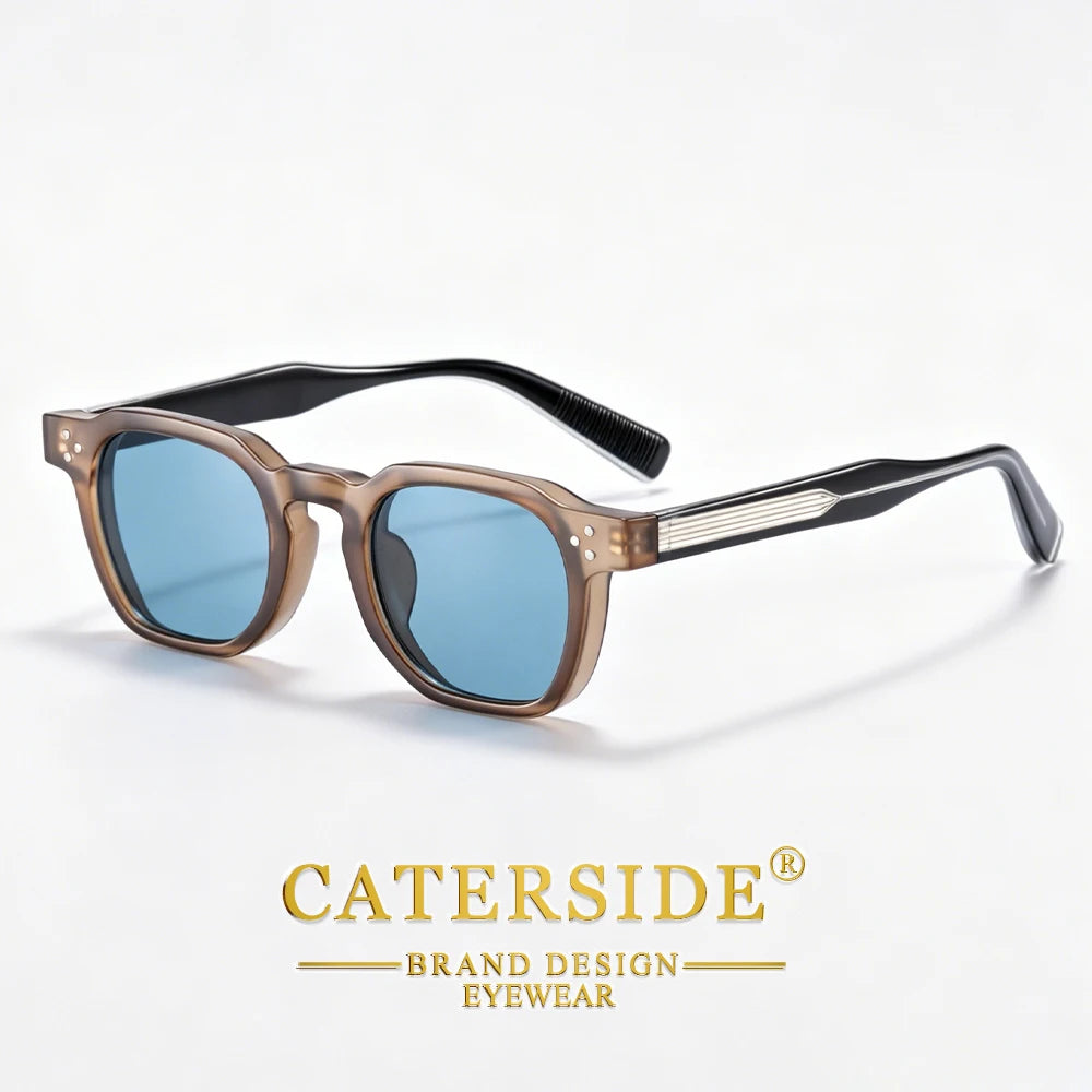 CATERSIDE New Vintage Men's Sunglasses High-Quality Square Sun Glasses Women's Outdoor Travel Beach Summer Fashion Glasses Uv400