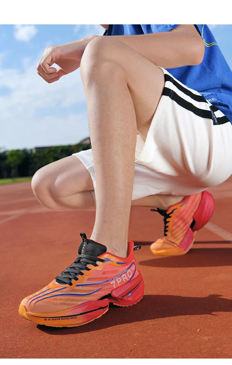 Herren-Sneaker mit Carbon-Platte, Outdoor-Sportschuhe mit weicher Sohle und Mesh-Obermaterial, Laufschuhe, leichte, rutschfeste Freizeitschuhe für Paare, Tennisschuhe
