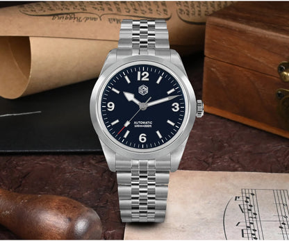 San Martin 38mm Men Sport Watch Fashion Luxury Explore Climbing Automatic Mechanical Sapphire Waterproof 5 Links Bracelet BGW-9
