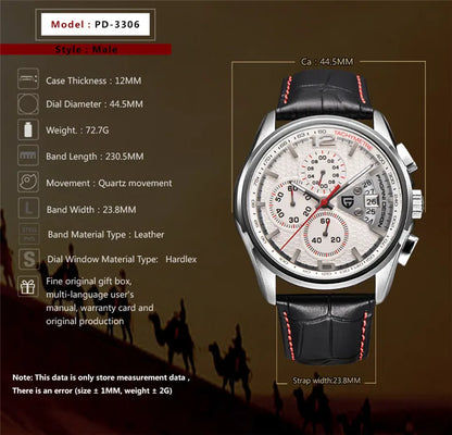 PAGANI DESIGN Chronograph Stop Watch for Men Quartz Multi-function Military Pilot Relógios Masculino Reloj Hombre Montre Homme