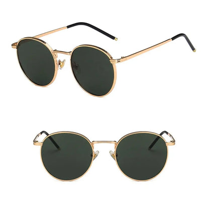 Fashion Women Men Sunglases Round Sun Glasses Women's Metal Frame Eyewear Men Fishing Glasses Hip Hop Metal Frame UV400 Shades