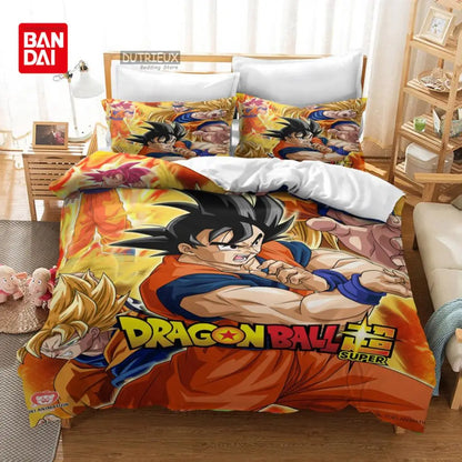 „Bandai Anime“ „Dragon Ball“ patalynės komplektas „Goku“ antklodės užvalkalas, antklodės užvalkalas, „Queen“ ir „King“ dydžių, miegamojo tekstilė, vaikams, berniukams, suaugusiems, dovana