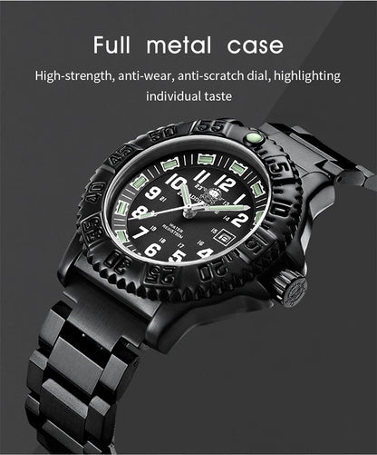 ADDIESDIVE Men’s Luxury Military Sport Quartz Watch  Luminous Dial, Rotating Bezel, Nylon Strap & 50M Water Resistant