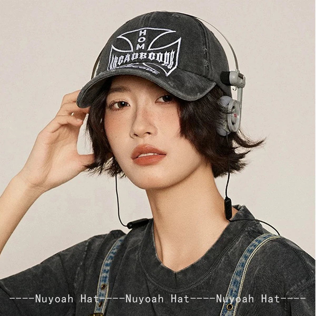New Unisex Broken Style Bull's-eye Cross Embroidery Baseball Hats Sunshade Personal Versatile Peaked Caps Street Fashion Hip Hop