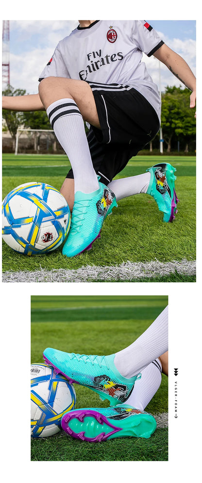 Novas Chuteiras de Futebol para Homem, Chuteiras de Futebol FG Antiderrapantes para Treino, Chuteiras de Futebol com Pitões Longos para Jogo, Ultraleves, Exterior, Dropshipping