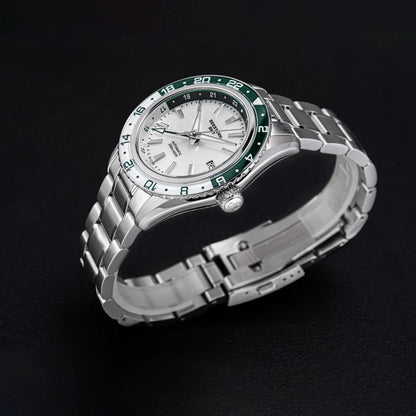 SEESTERN Men of Watch Office GMT Automatic NH34 Movement Sapphire Glass Bezel 20bar Waterproof Diver Mechanical Wristwatch S456