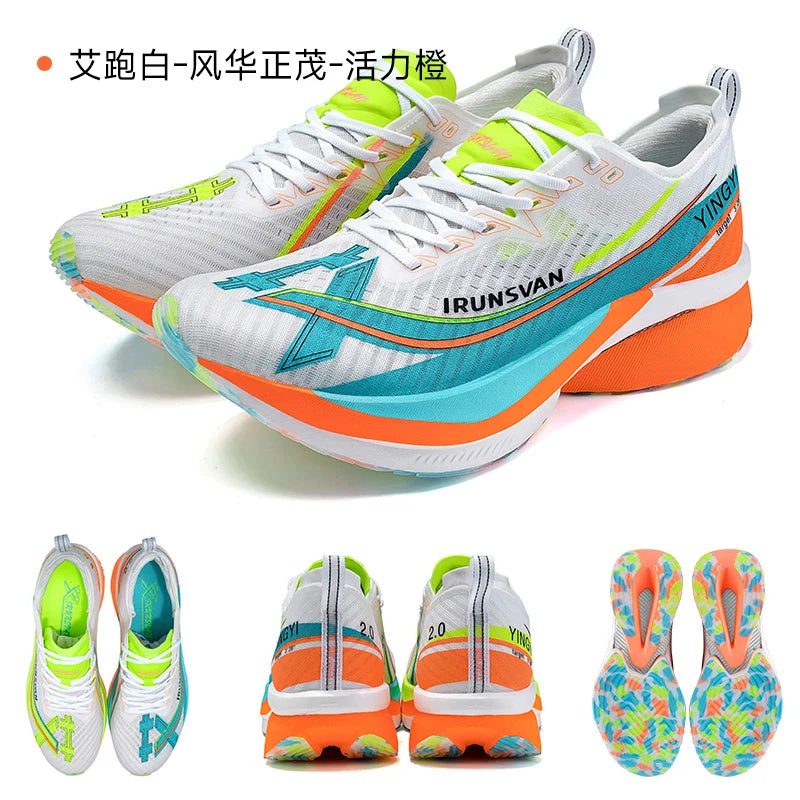IRUNSVAN Men's Full-Palm Carbon Plate Marathon Road Running Shoes With Quick Rebound And Full Power Sports Shoes