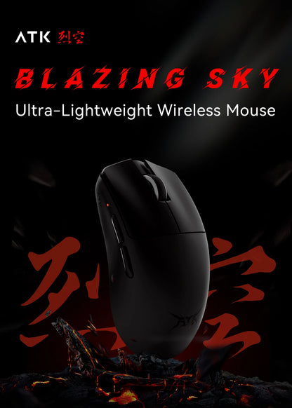 Mouse da gaming wireless ATK BlazingSky F1 Extreme PAW3950 Ultra Dual-Mode 8000Hz 35g leggero per e-sport FPS
