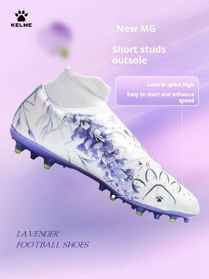 Kelme Football Shoes Men's High Top Professional TF Broken Nail Adult Training Shoes MG Football Shoes Short Nail Football Boots.