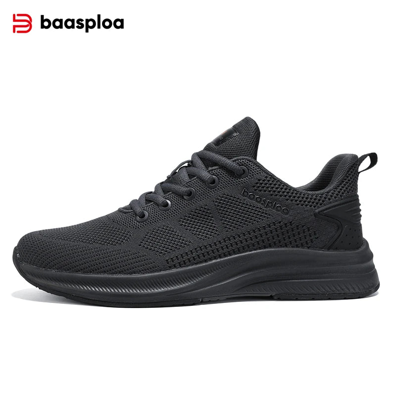Baasploa Men Running Shoes Brand Male Designer Mesh Casual Sneakers Lightweight Lace-Up New Male Outdoor Sports Tennis Shoe