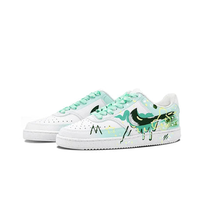 Custom Sneakers Nike Court Vision 1 "Mint Gorgeous" Huiya Handcrafted High Street Campus Non-Slip Men's Sneakers