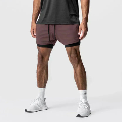Dragon Ball Men's Double-layer Shorts Son Goku Summer Japanese Anime Fake Two-piece Sports Fitness Quick-drying Shorts