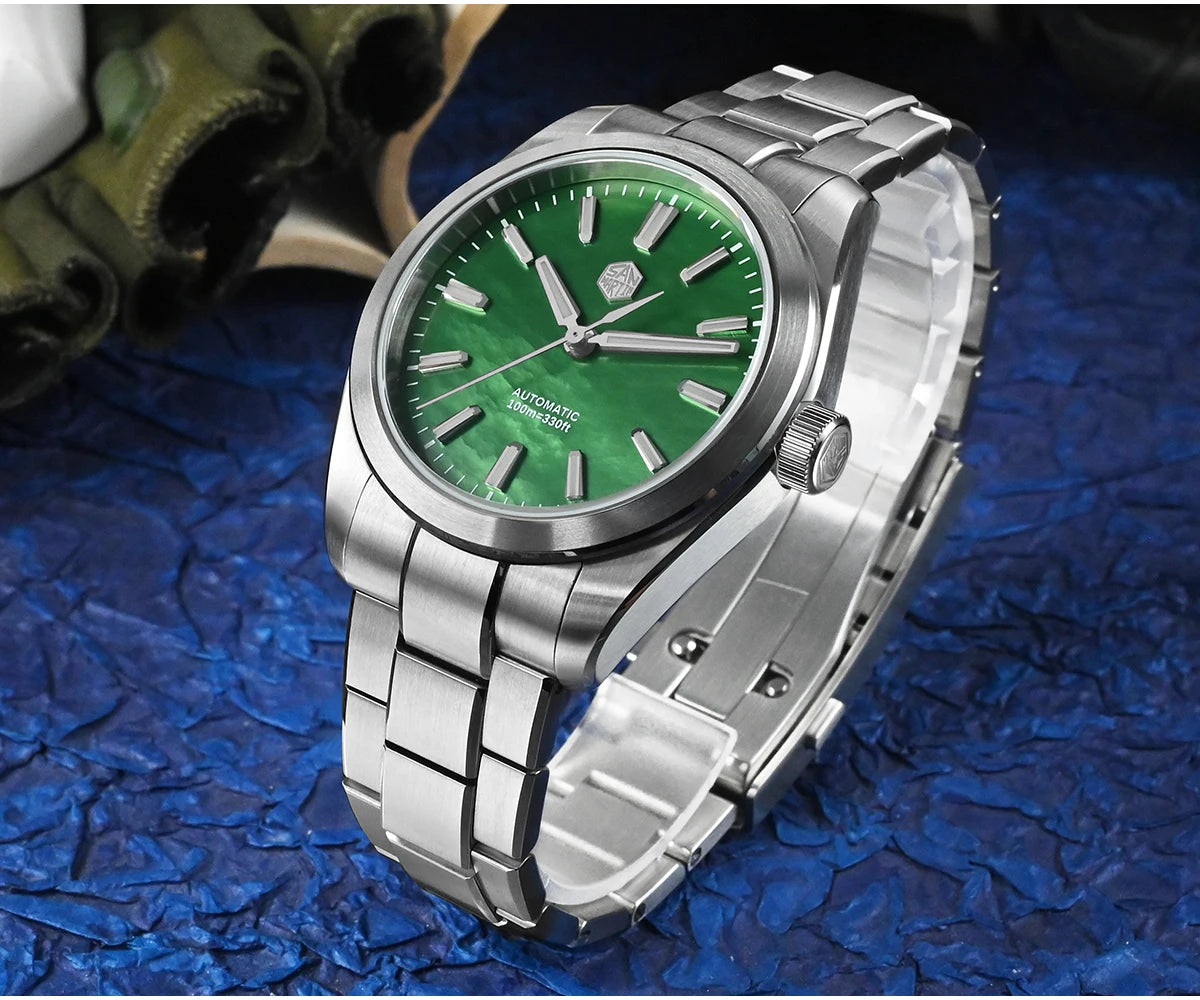 San Martin 39mm MOP Dial Sport Gada Watch Luxury Dress Men Miyota 90S5 Automatic Mechanical Wristwatch Waterproof 100m SN0144