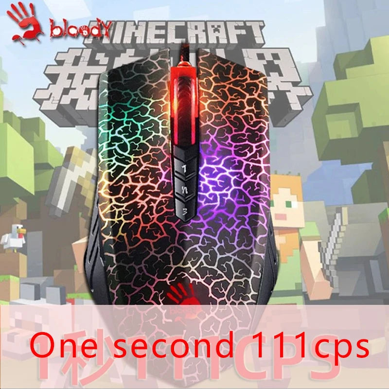 A4TECH A70 Bloody Light Strike Black Gaming Mouse, 100-6200 CPI Adjustable, 6 Sniper Modes, Durable X Glide Metal Armor Boot