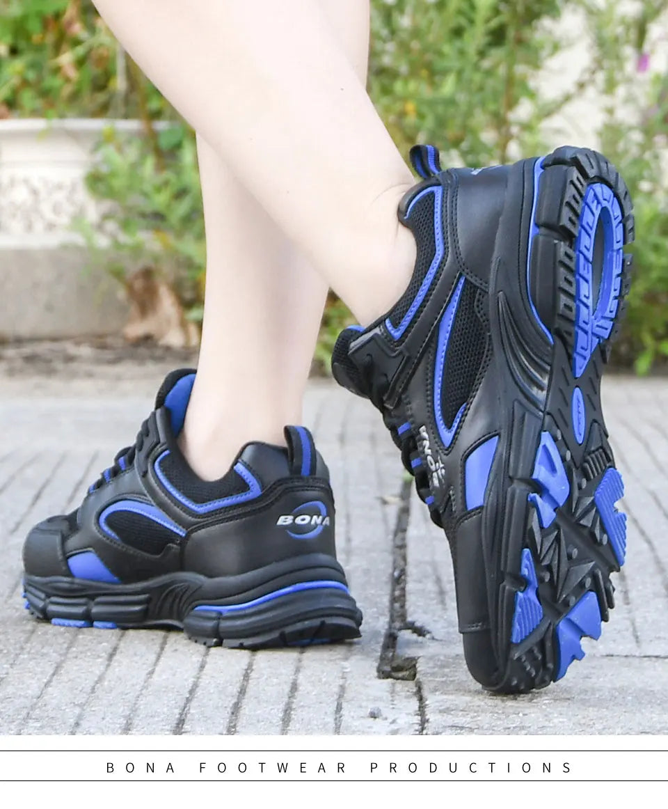BONA  New Designers Running Shoes Breathable Outdoor Sports Shoes Women Lightweight Sneakers Ladies Comfort Athletic Shoes