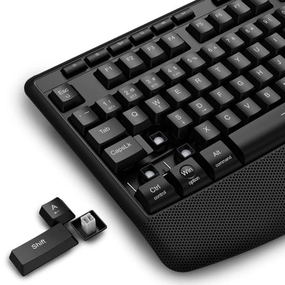 E-YOOSO RGB Colorful Gaming Keyboard 104 Keys Bluetooth 2.4G USB Wired Mechanical Keyboard with Wrist Rest Low Voltage Indicator
