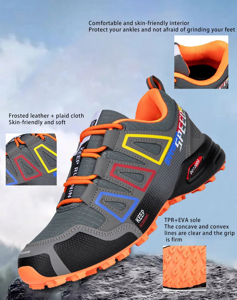 Pánské turistické boty, outdoorové sportovní boty, turistické boty se šněrováním, dámské turistické sportovní boty, protiskluzové lovecké taktické sportovní boty