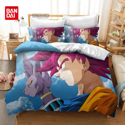 „Bandai Anime“ „Dragon Ball“ patalynės komplektas „Goku“ antklodės užvalkalas, antklodės užvalkalas, „Queen“ ir „King“ dydžių, miegamojo tekstilė, vaikams, berniukams, suaugusiems, dovana