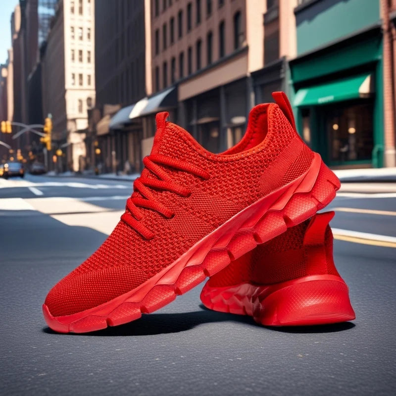 Herresneakers i mesh, lette damesko, afslappede flade sko, herreløbesko, sportssko, bløde tennissko, åndbare herresneakers