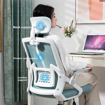 Chaise de jeu ergonomique pour bureau à domicile, confortable, grand soutien lombaire, en maille, idéale pour les petits espaces, chaise d'ordinateur avec siège réglable en hauteur