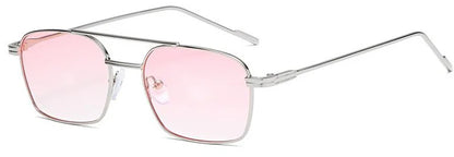 NEW Sun Glasses Unisex Double Beam Anti-UV Spectacles Personality Eyeglasses Simplity Ornamental Alloy Frame Sunglasses